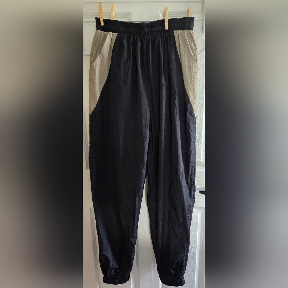The 'Serena' Oversized Track Pant,  Black w/Oyster by Brunette the Label